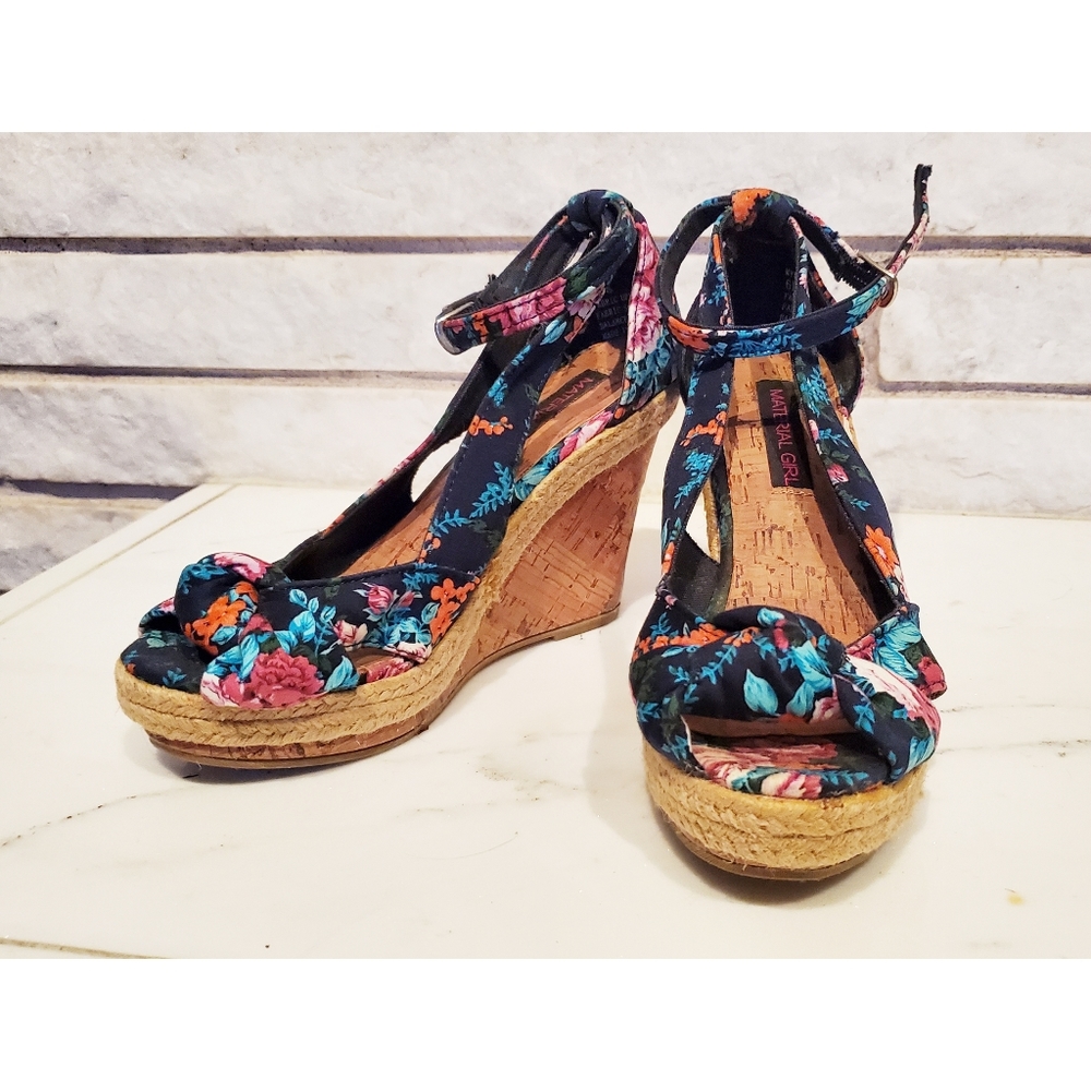 Material Girl Cork/Fabric Wedges